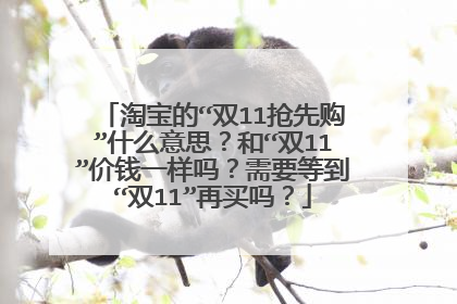 淘宝的“双11抢先购”什么意思?和“双11”价钱一样吗?需要等到“双11”再买吗?