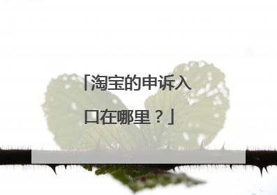 淘宝的申诉入口在哪里?