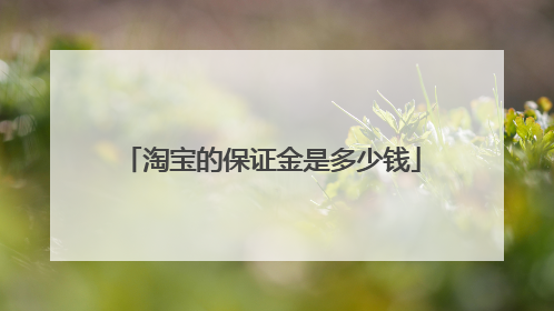 淘宝的保证金是多少钱