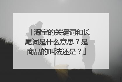 淘宝的关键词和长尾词是什么意思?是商品的叫法还是?