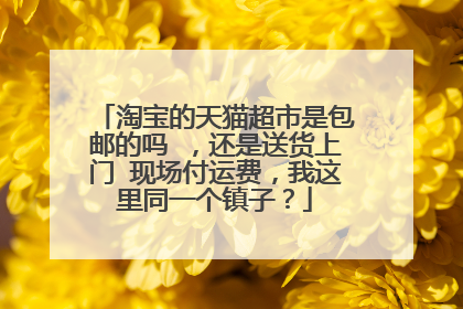 淘宝的天猫超市是包邮的吗 ，还是送货上门 现场付运费，我这里同一个镇子？