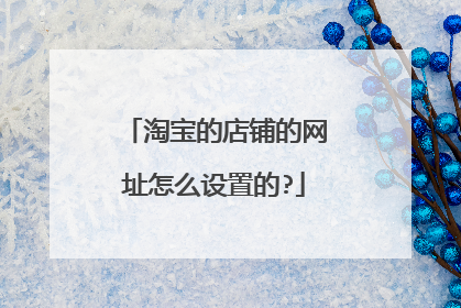 淘宝的店铺的网址怎么设置的?