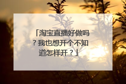 淘宝直播好做吗?我也想开个不知道怎样开?