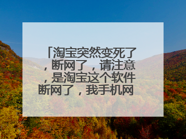 淘宝突然变死了，断网了，请注意，是淘宝这个软件断网了，我手机网络畅通，请问怎么处理啊，我还有好多商