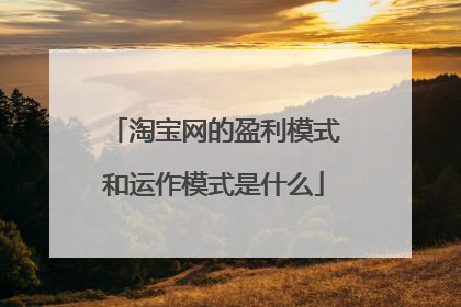淘宝网的盈利模式和运作模式是什么