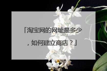 淘宝网的网址是多少,如何建立商店?