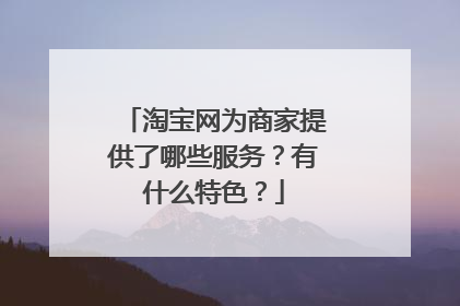 淘宝网为商家提供了哪些服务？有什么特色？