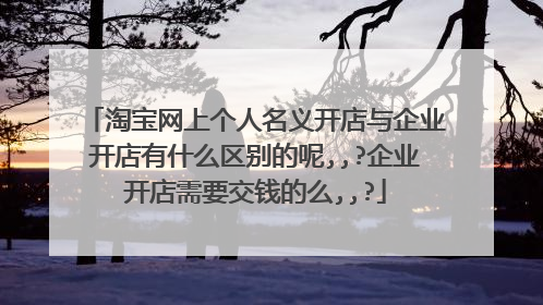 淘宝网上个人名义开店与企业开店有什么区别的呢,,?企业开店需要交钱的么,,?
