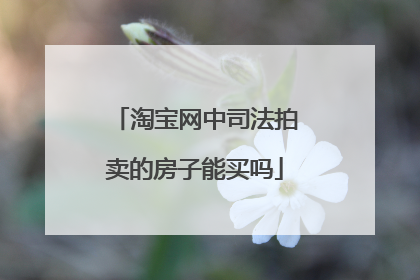 淘宝网中司法拍卖的房子能买吗