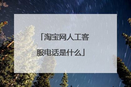 淘宝网人工客服电话是什么