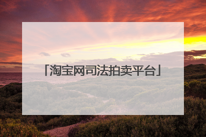 淘宝网司法拍卖平台
