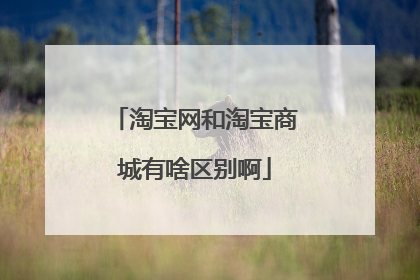 淘宝网和淘宝商城有啥区别啊