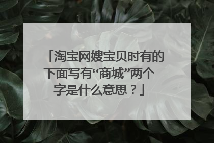 淘宝网嫂宝贝时有的下面写有“商城”两个字是什么意思？