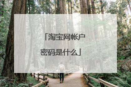 淘宝网帐户密码是什么