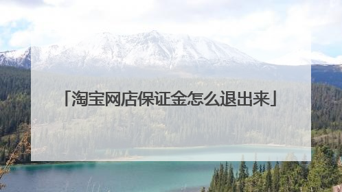 淘宝网店保证金怎么退出来