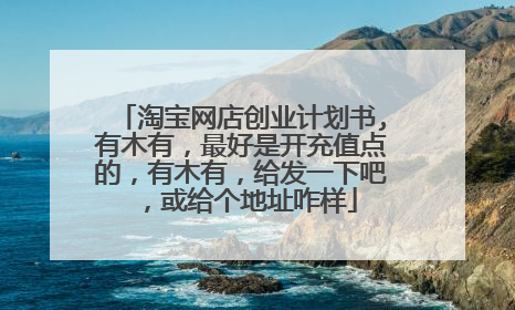 淘宝网店创业计划书,有木有,最好是开充值点的,有木有,给发一下吧,或给个地址咋样