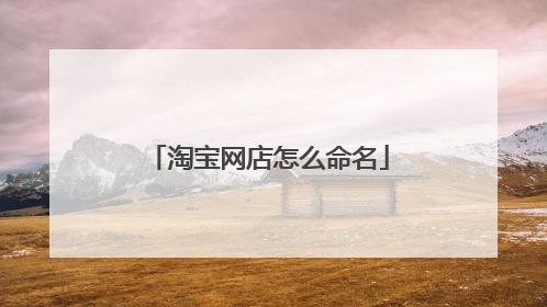 淘宝网店怎么命名