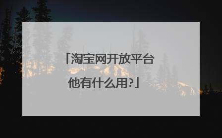 淘宝网开放平台他有什么用?