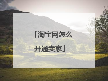 淘宝网怎么开通卖家
