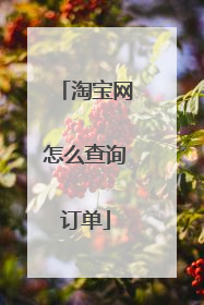 淘宝网怎么查询订单