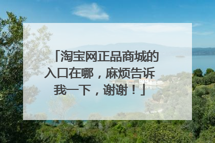 淘宝网正品商城的入口在哪，麻烦告诉我一下，谢谢！