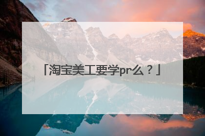 淘宝美工要学pr么?