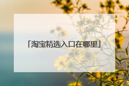 淘宝精选入口在哪里