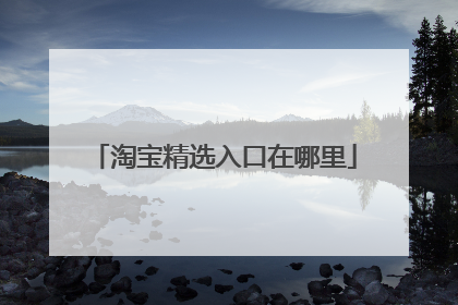 淘宝精选入口在哪里
