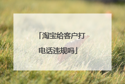 淘宝给客户打电话违规吗