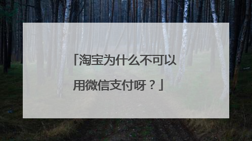 淘宝为什么不可以用微信支付呀?