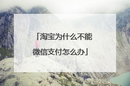 淘宝为什么不能微信支付怎么办