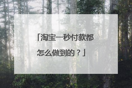 淘宝一秒付款都怎么做到的?