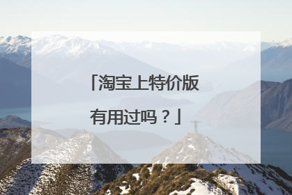 淘宝上特价版有用过吗？