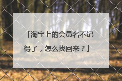 淘宝上的会员名不记得了,怎么找回来?