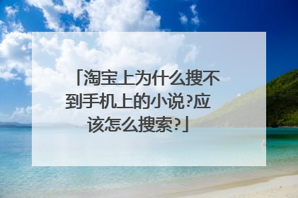 淘宝上为什么搜不到手机上的小说?应该怎么搜索?