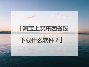 淘宝上买东西省钱下载什么软件?