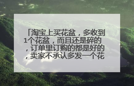 淘宝上买花盆,多收到1个花盆,而且还是碎的,订单里订购的都是好的,卖家不承认多发一个花盆,怎么办?