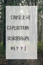 淘宝上可以代卖其他卖家的东西吗??