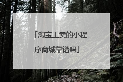 淘宝上卖的小程序商城靠谱吗