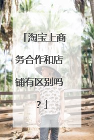 淘宝上商务合作和店铺有区别吗?