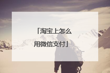 淘宝上怎么用微信支付