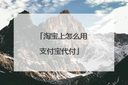 淘宝上怎么用支付宝代付