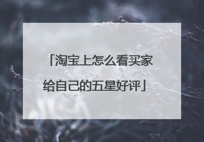 淘宝上怎么看买家给自己的五星好评