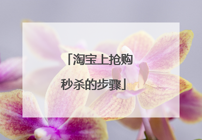 淘宝上抢购秒杀的步骤