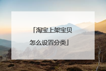 淘宝上架宝贝怎么设置分类