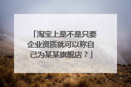 淘宝上是不是只要企业资质就可以称自己为某某旗舰店?