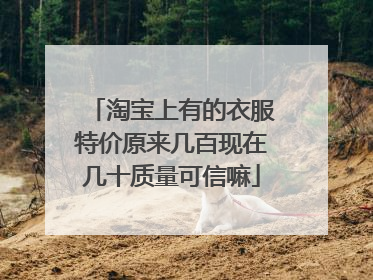 淘宝上有的衣服特价原来几百现在几十质量可信嘛