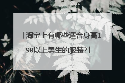 淘宝上有哪些适合身高190以上男生的服装?
