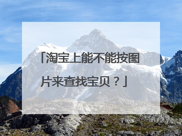 淘宝上能不能按图片来查找宝贝?
