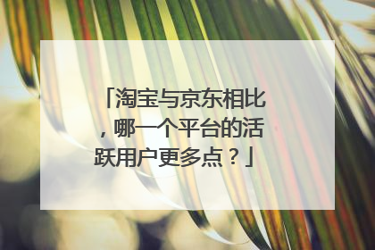 淘宝与京东相比，哪一个平台的活跃用户更多点？